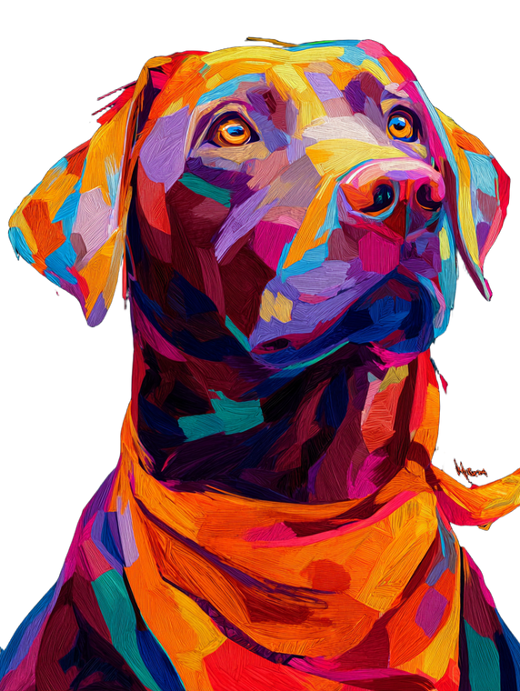 Abstract Labrador Portrait Vinyl Car Decal Sticker – Waterproof & UV-Resistant 8.213333333333333"
