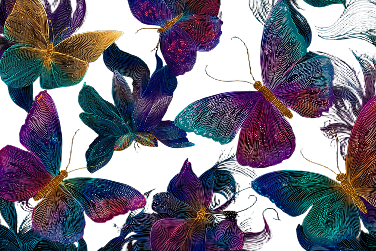 Ethereal Butterfly Sky Vinyl Car Decal Sticker – Waterproof & UV-Resistant 2.986666666666667"