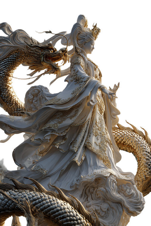 Divine Dragon Deity V2 Vinyl Car Decal Sticker – Waterproof & UV-Resistant 8.96"
