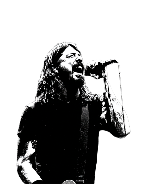 Vintage Dave Grohl Print V2 Vinyl Car Decal Sticker – Waterproof & UV-Resistant 4.1066666666666665"