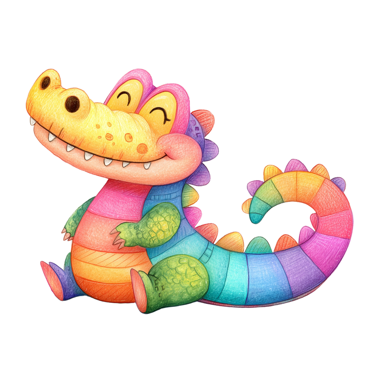 Rainbow Striped Crocodile Vinyl Car Decal Sticker – Waterproof & UV-Resistant 6.826666666666667"
