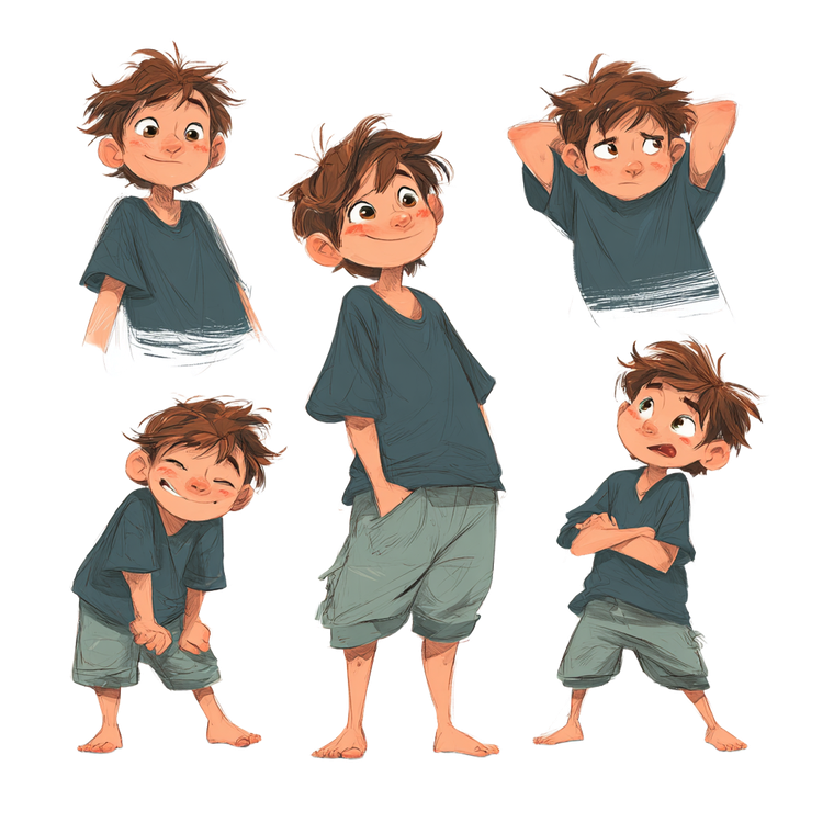 Child Character Illustrations Vinyl Car Decal Sticker – Waterproof & UV-Resistant 3.4133333333333336"