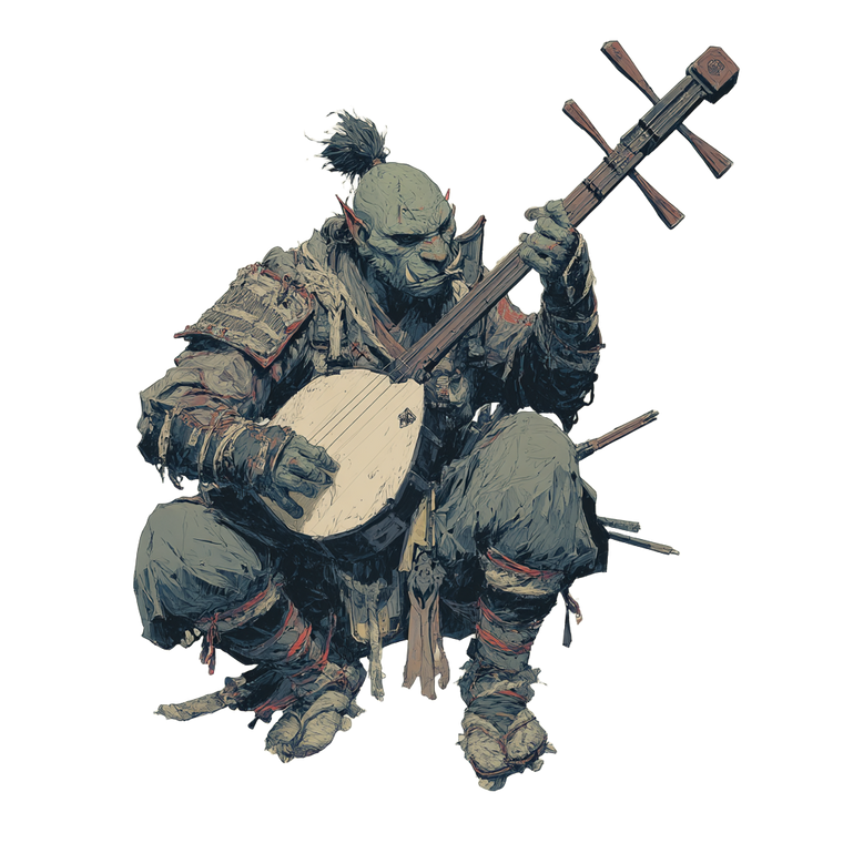 Half-Orc Samurai Vinyl Car Decal Sticker – Waterproof & UV-Resistant 3.4133333333333336"