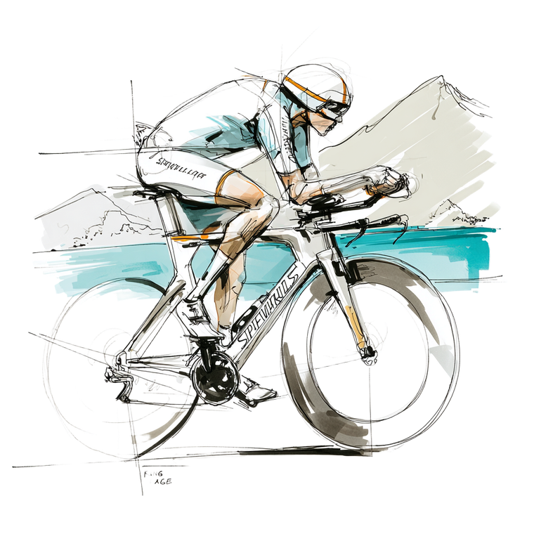 Elegant Cyclist Sketch V2 Vinyl Car Decal Sticker – Waterproof & UV-Resistant 3.4133333333333336"