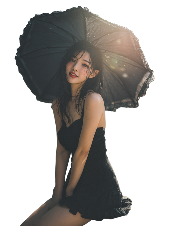 Elegant Woman With Umbrella V3 Vinyl Car Decal Sticker – Waterproof & UV-Resistant 8.213333333333333"