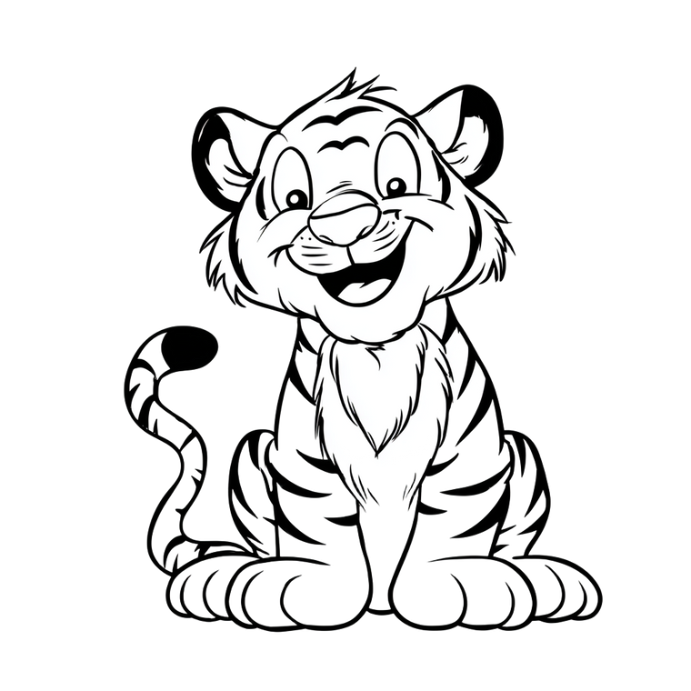 Happy Cartoon Tiger Vinyl Car Decal Sticker – Waterproof & UV-Resistant 3.4133333333333336"
