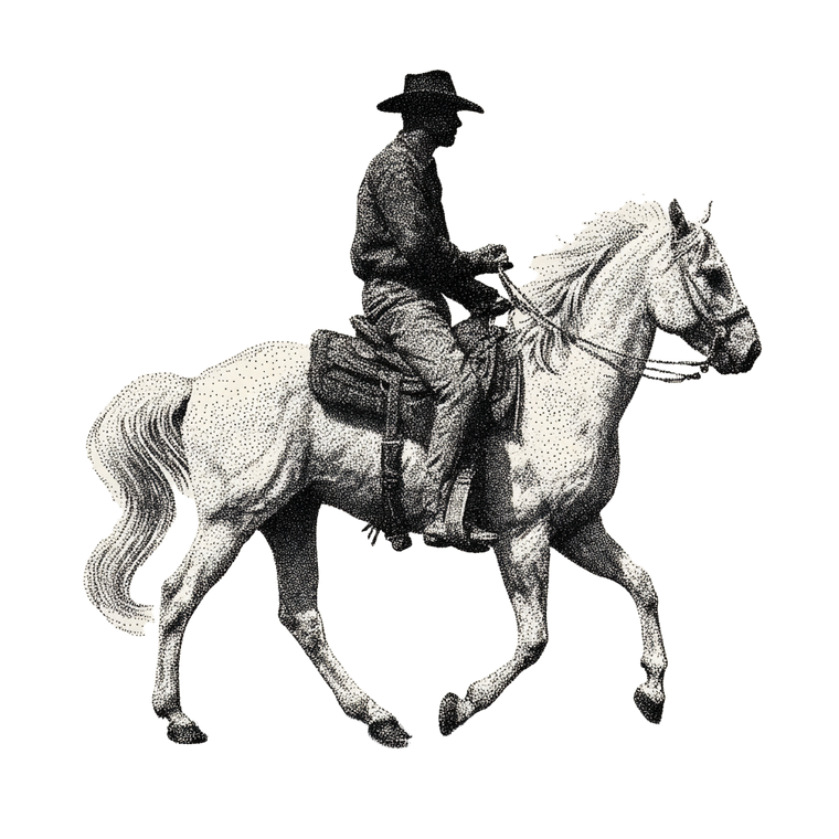 Cowboy On Bronco V9 Vinyl Car Decal Sticker – Waterproof & UV-Resistant 6.826666666666667"