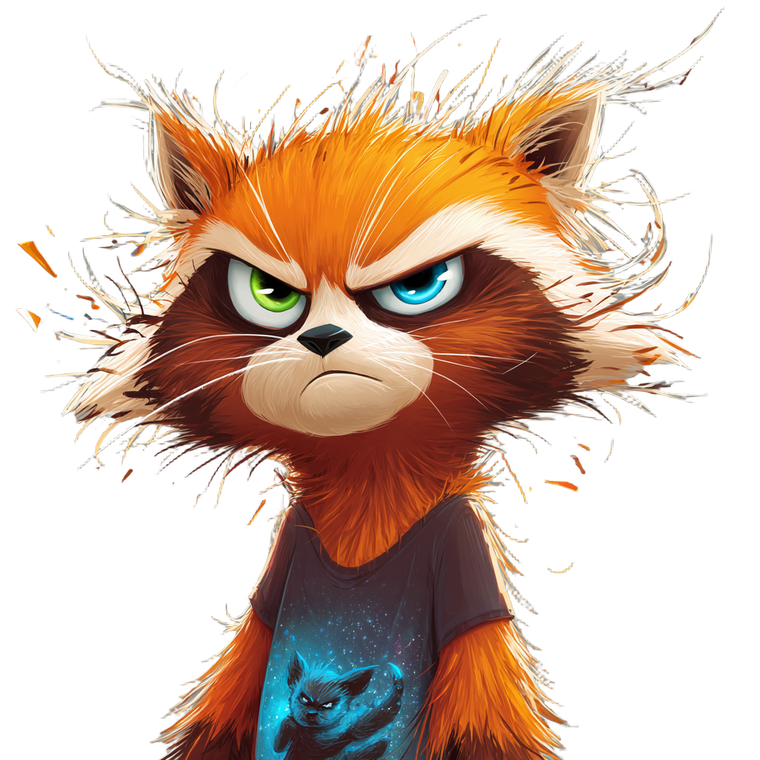 Defiant Raccoon Character V2 Vinyl Car Decal Sticker – Waterproof & UV-Resistant 6.826666666666667"