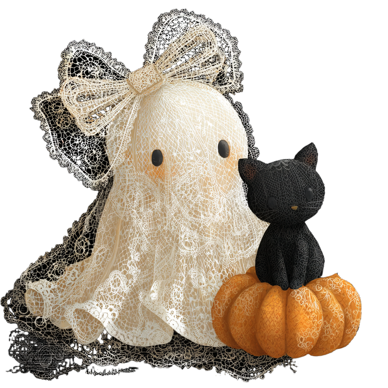 Whimsical Lace Ghost V2 Vinyl Car Decal Sticker – Waterproof & UV-Resistant 3.4133333333333336"
