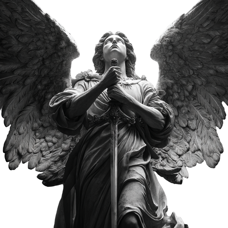 Majestic Angel Sword Vinyl Car Decal Sticker – Waterproof & UV-Resistant 3.4133333333333336"