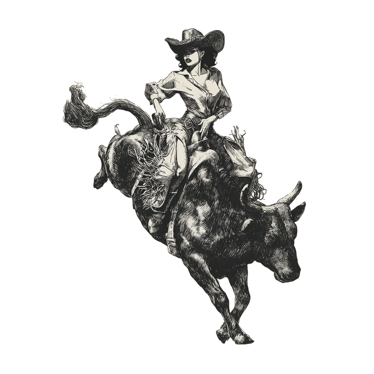 Vintage Cowgirl Rider V5 Vinyl Car Decal Sticker – Waterproof & UV-Resistant 6.826666666666667"