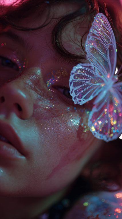 Dreamy Butterfly Portrait V2 Vinyl Car Decal Sticker – Waterproof & UV-Resistant 9.706666666666667"