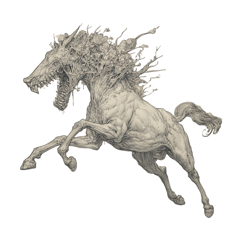 Grotesque Leaping Horse V2 Vinyl Car Decal Sticker – Waterproof & UV-Resistant 3.4133333333333336"