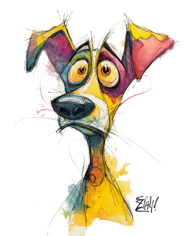 Exaggerated Dog Caricature Vinyl Car Decal Sticker – Waterproof & UV-Resistant 8.0"