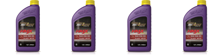 4x Royal Purple HMX SAE 5W-30 Synthetic Oil | 1 Quart Bottle | Minimizes Wear | Extended Drain Intervals