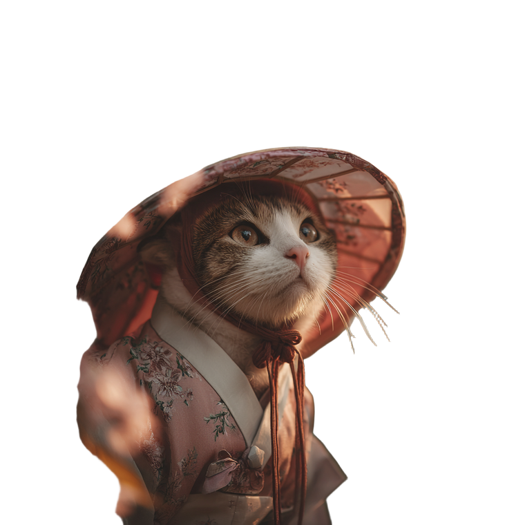 Cat In Hanbok V2 Vinyl Car Decal Sticker – Waterproof & UV-Resistant 3.4133333333333336"