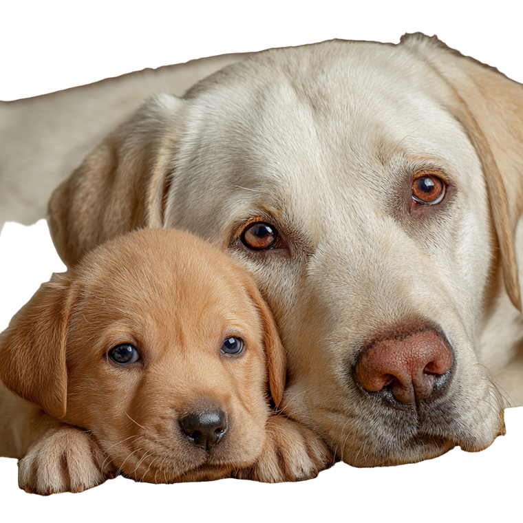 Labrador Puppy Snuggling Vinyl Car Decal Sticker – Waterproof & UV-Resistant 6.826666666666667"