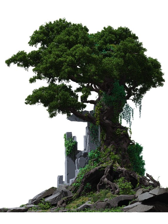 Overgrown Tree Vinyl Car Decal Sticker – Waterproof & UV-Resistant 8.213333333333333"