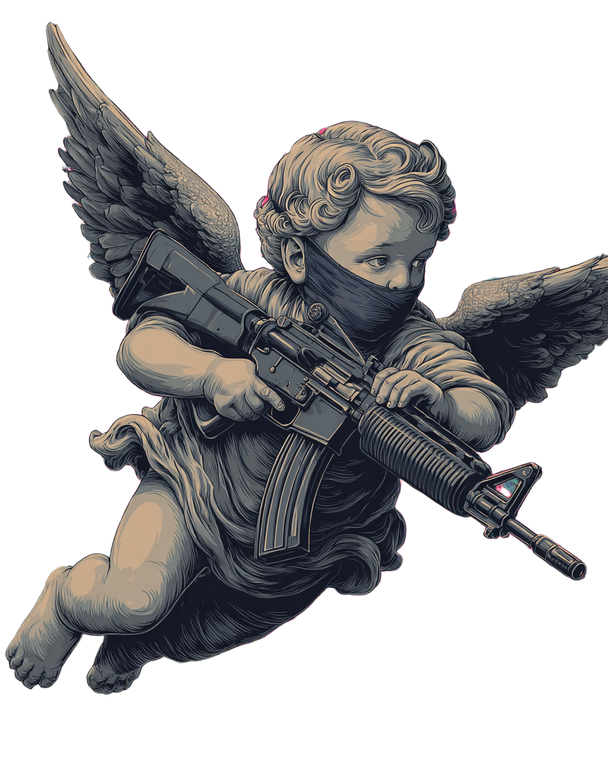 Rebel Pop Art Cupid Vinyl Car Decal Sticker – Waterproof & UV-Resistant 4.0"