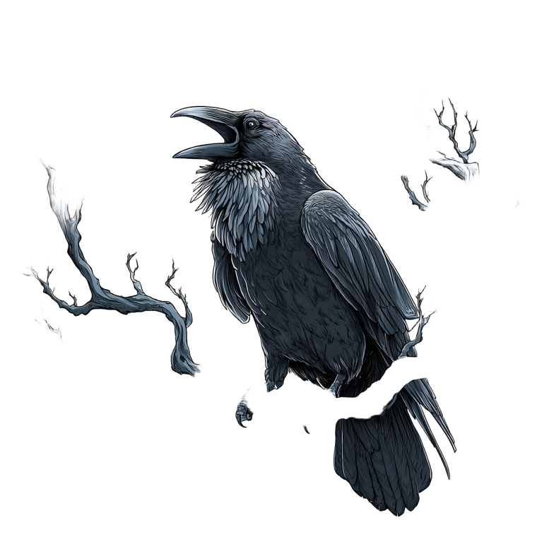 Cawing Black Raven Vinyl Car Decal Sticker – Waterproof & UV-Resistant 3.4133333333333336"