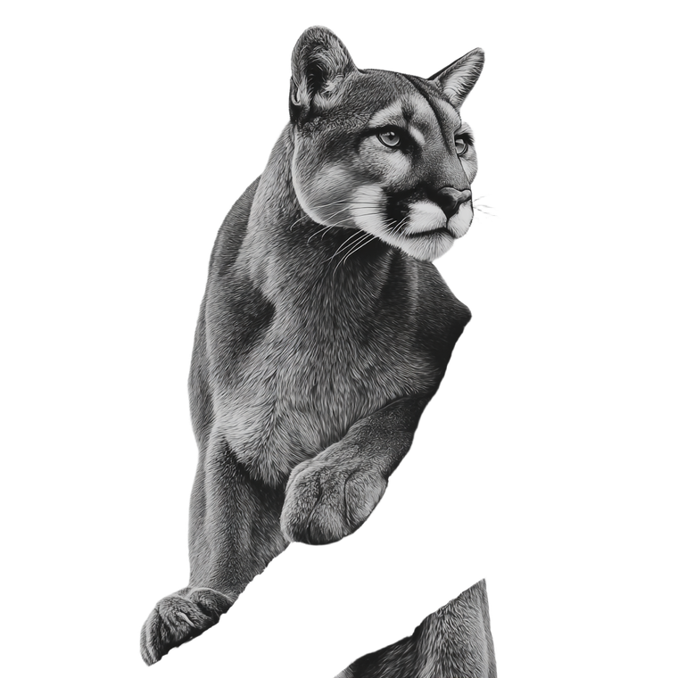 Mountain Lion Descending V2 Vinyl Car Decal Sticker – Waterproof & UV-Resistant 6.826666666666667"