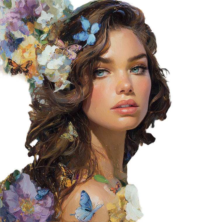 Serene Brunette Portrait V4 Vinyl Car Decal Sticker – Waterproof & UV-Resistant 3.4133333333333336"