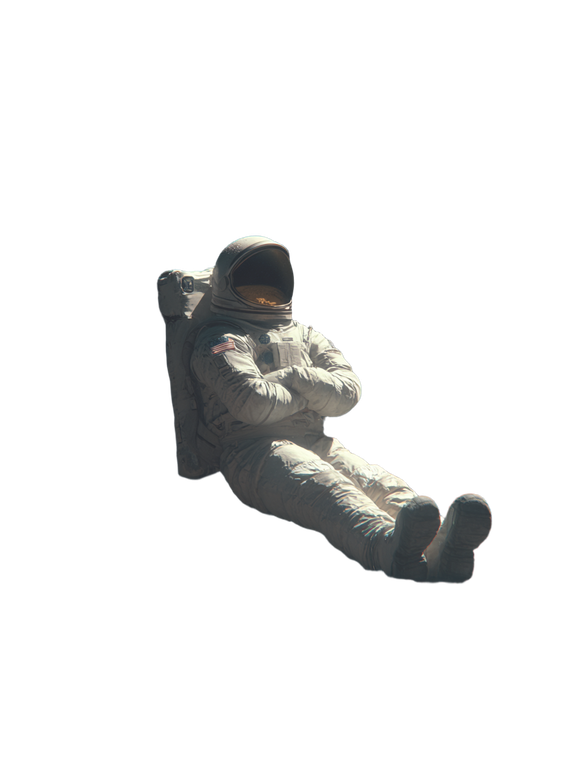 Thoughtful Moon Astronaut Vinyl Car Decal Sticker – Waterproof & UV-Resistant 8.213333333333333"
