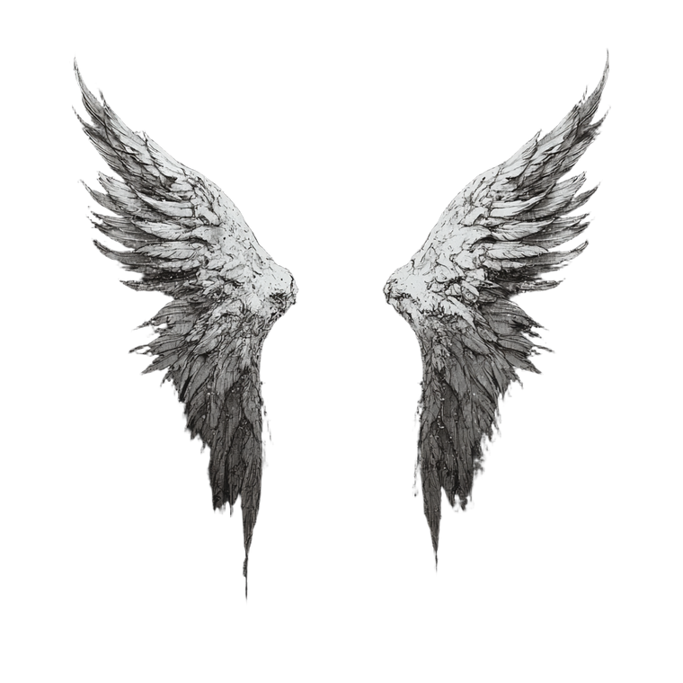 Withered Angel Wings Vinyl Car Decal Sticker – Waterproof & UV-Resistant 3.4133333333333336"