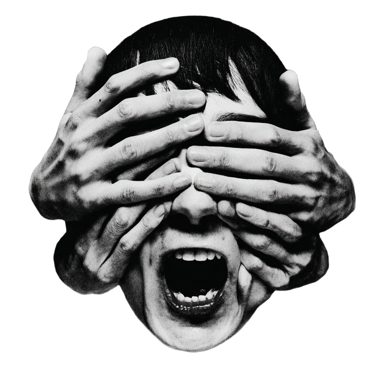 Screaming Head Covered V2 Vinyl Car Decal Sticker – Waterproof & UV-Resistant 3.4133333333333336"