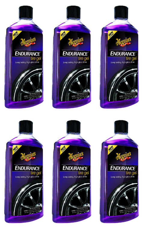 6x Meguiars Endurance High Gloss Tire Gel | Lasts Weeks, Stops Brown Tires, Mess-Free | 16oz