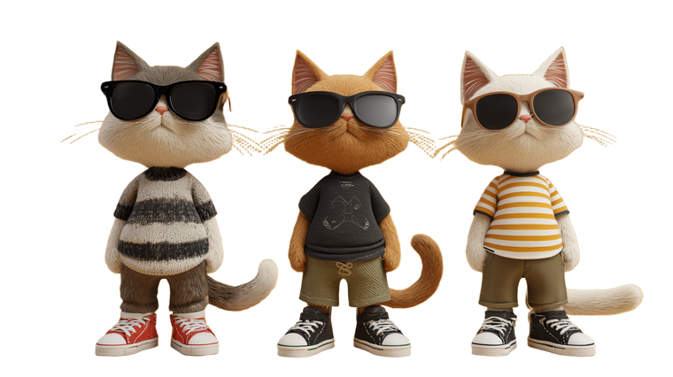 Stylish Cat Trio Vinyl Car Decal Sticker – Waterproof & UV-Resistant 5.4