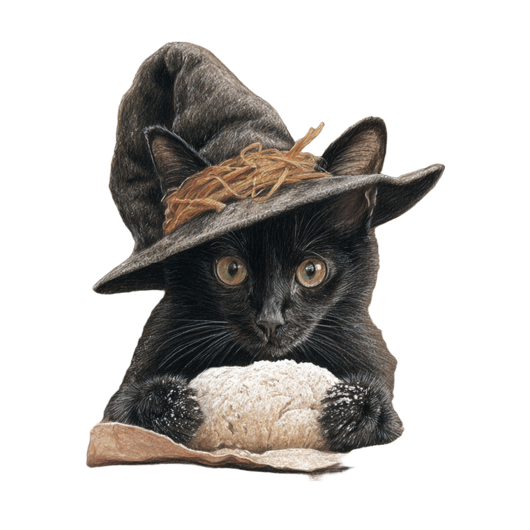 Witch Cat Kneading Vinyl Car Decal Sticker – Waterproof & UV-Resistant 3.4133333333333336"