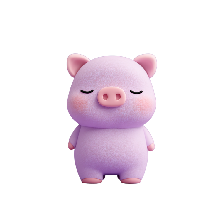 Claymorphism Pig Vinyl Car Decal Sticker – Waterproof & UV-Resistant 6.826666666666667"