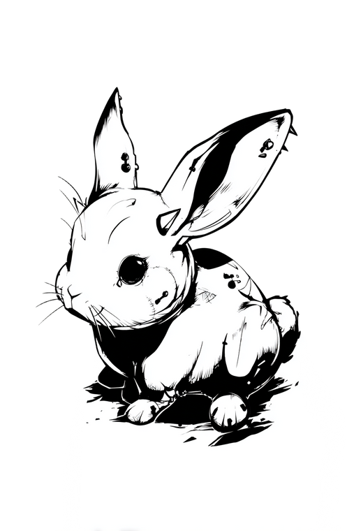Punk Rabbit Tattoo V2 Vinyl Car Decal Sticker – Waterproof & UV-Resistant 4.4
