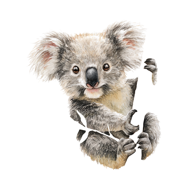 Happy Koala Hugging Vinyl Car Decal Sticker – Waterproof & UV-Resistant 6.826666666666667"