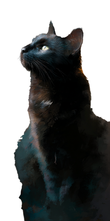 Dark Watercolor Cat Vinyl Car Decal Sticker – Waterproof & UV-Resistant 5.12"