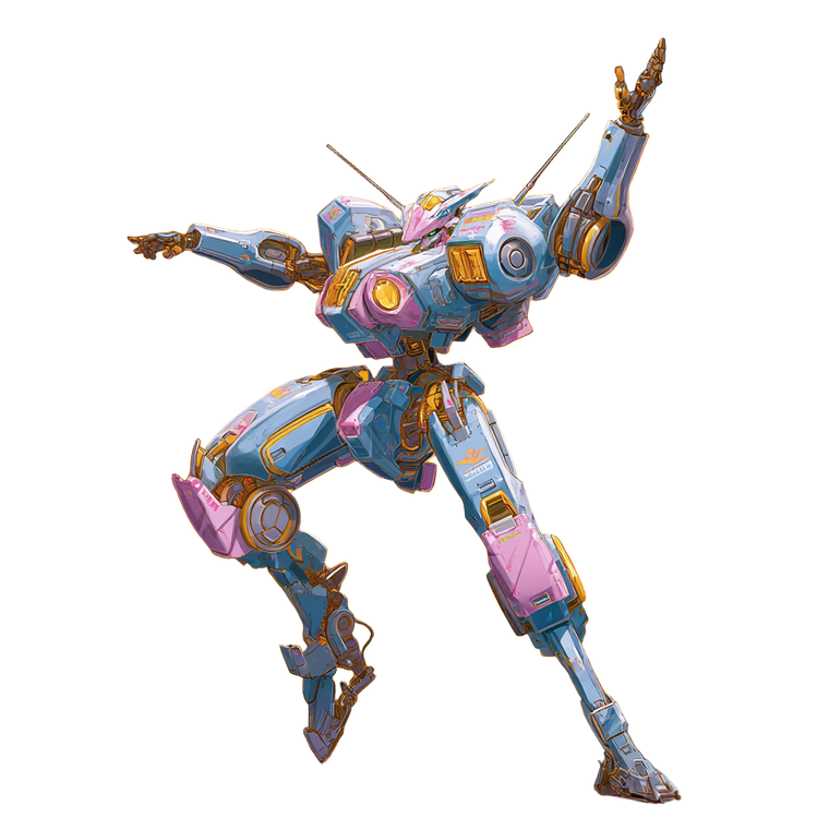 Dancing Mecha Warrior V2 Vinyl Car Decal Sticker – Waterproof & UV-Resistant 3.4133333333333336"