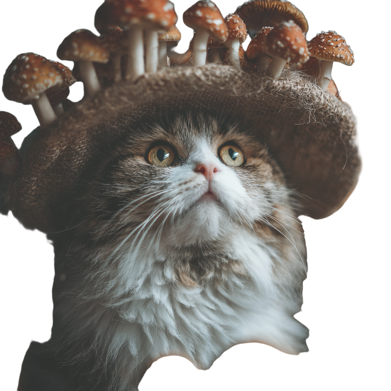 Cute Cat Mushrooms Vinyl Car Decal Sticker – Waterproof & UV-Resistant 3.4133333333333336"