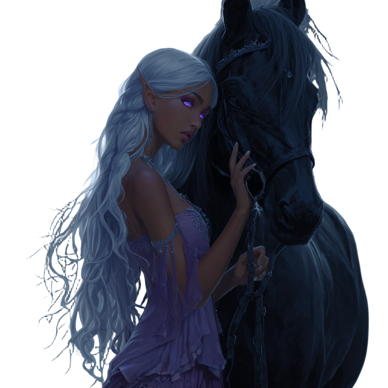Elven Woman Moonlight Vinyl Car Decal Sticker – Waterproof & UV-Resistant 3.4133333333333336"