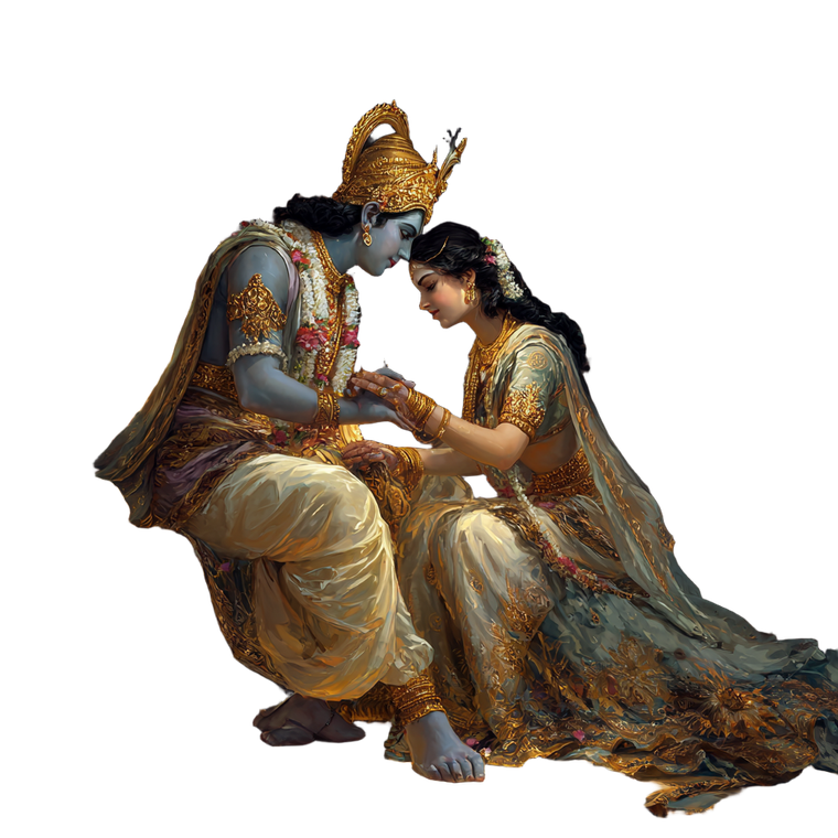 Krishna And Draupadi V3 Vinyl Car Decal Sticker – Waterproof & UV-Resistant 3.4133333333333336"