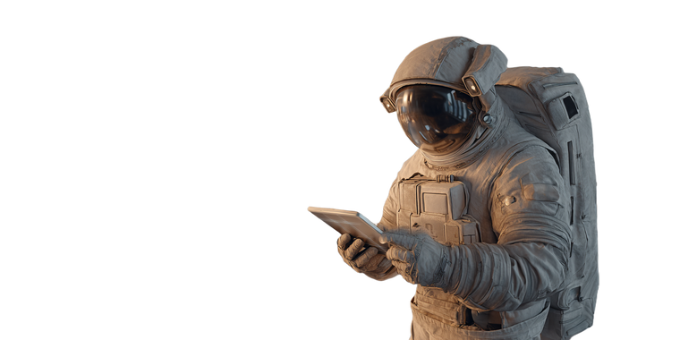 Astronaut With Tablet V2 Vinyl Car Decal Sticker – Waterproof & UV-Resistant 5.12"