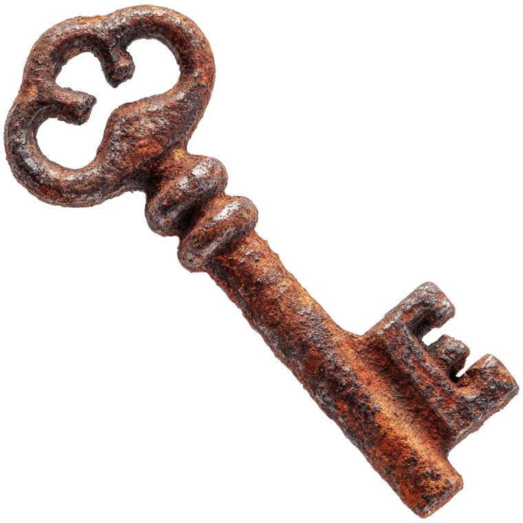 Antique Rusty Key V3 Vinyl Car Decal Sticker – Waterproof & UV-Resistant 3.4133333333333336"