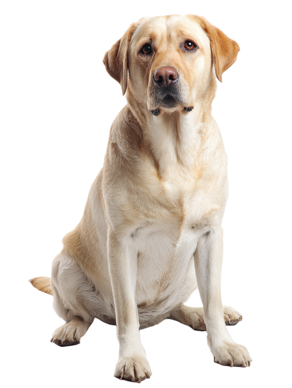Yellow Labrador Sitting V2 Vinyl Car Decal Sticker – Waterproof & UV-Resistant 8.213333333333333"