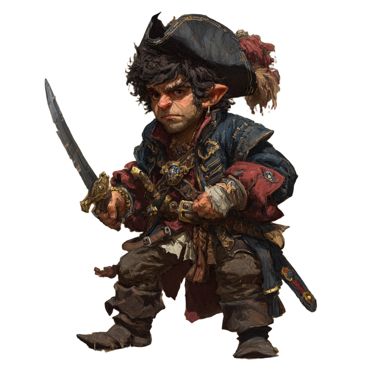 Halfling Pirate Captain V2 Vinyl Car Decal Sticker – Waterproof & UV-Resistant 3.4133333333333336"