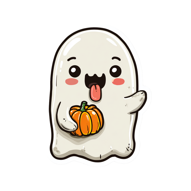 Cute Halloween Ghost V19 Vinyl Car Decal Sticker – Waterproof & UV-Resistant 3.4133333333333336"