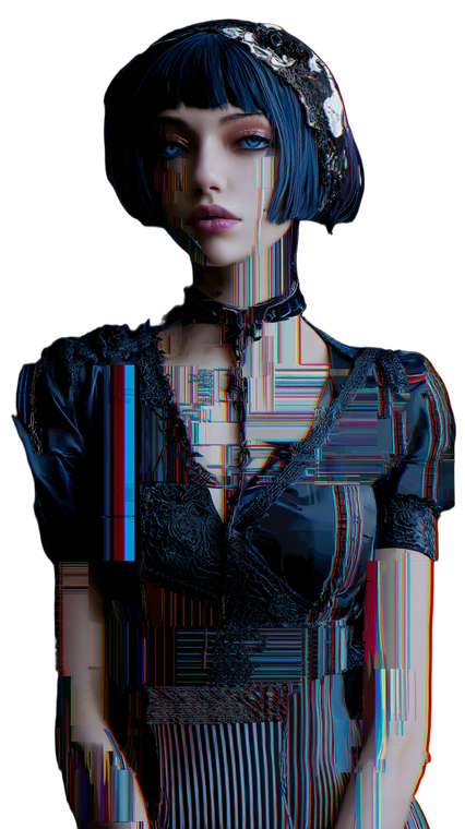 Glitch Ai Girl Vinyl Car Decal Sticker – Waterproof & UV-Resistant 9.706666666666667"
