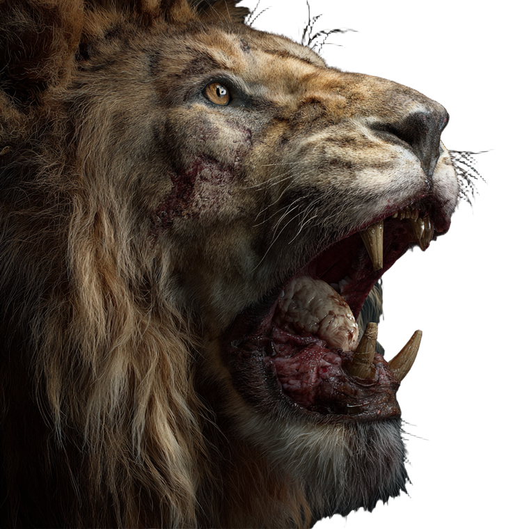 Lion With Human Head V2 Vinyl Car Decal Sticker – Waterproof & UV-Resistant 3.4133333333333336"