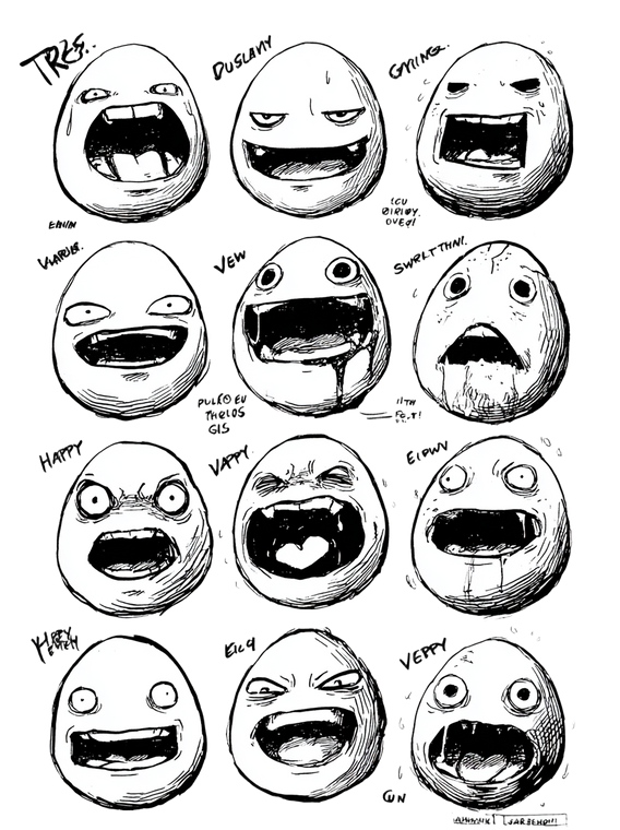 Emotional Egg Expressions Vinyl Car Decal Sticker – Waterproof & UV-Resistant 8.426666666666666"
