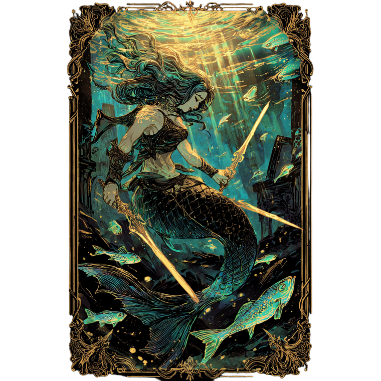 Mystical Mermaid Tarot Vinyl Car Decal Sticker – Waterproof & UV-Resistant 6.826666666666667"