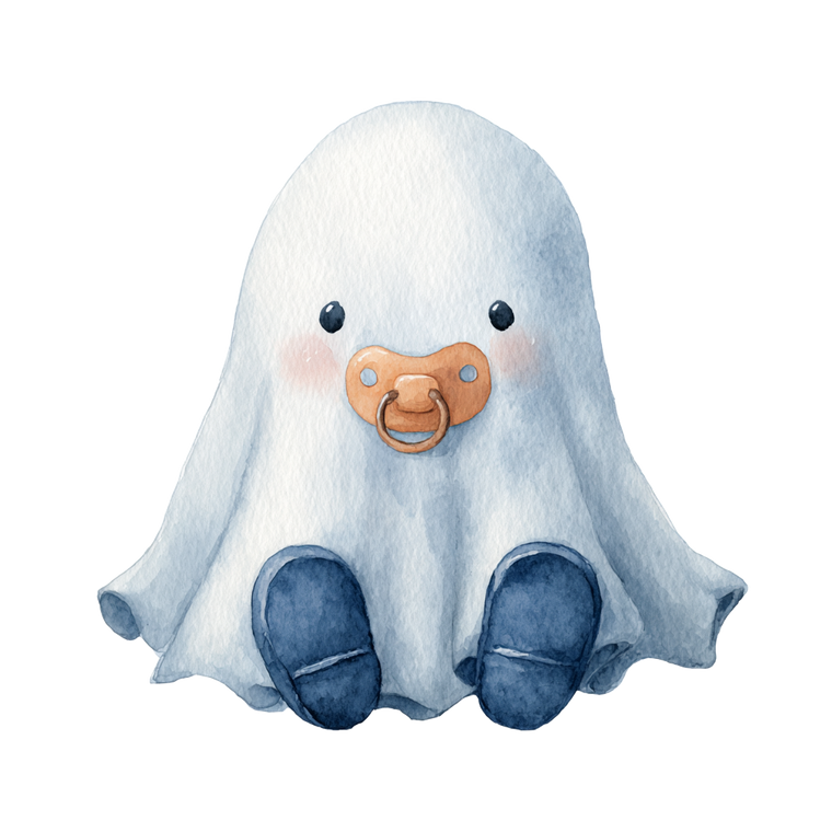 Baby Ghost Pacifier Vinyl Car Decal Sticker – Waterproof & UV-Resistant 3.4133333333333336"